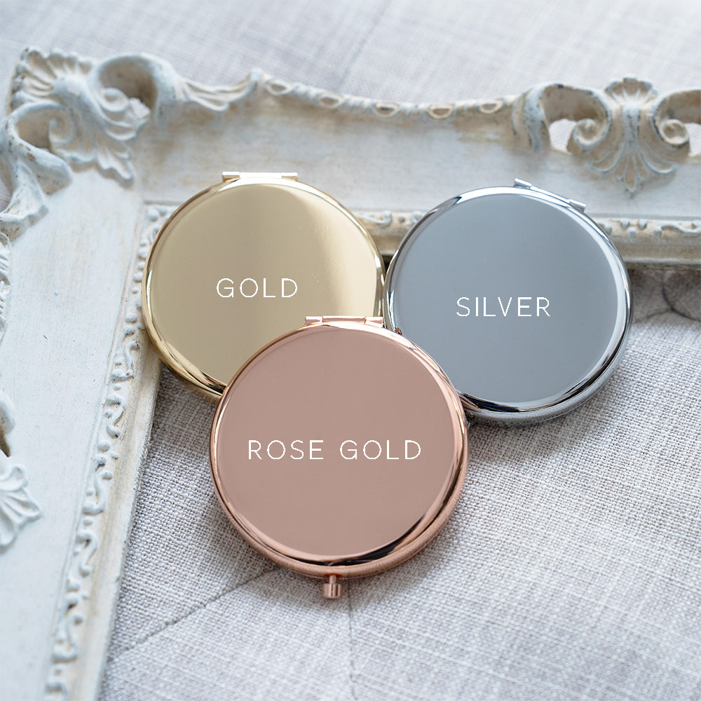 Personalized Pocket Mirror, Antiqued Copper, Custom Message, LGC10567