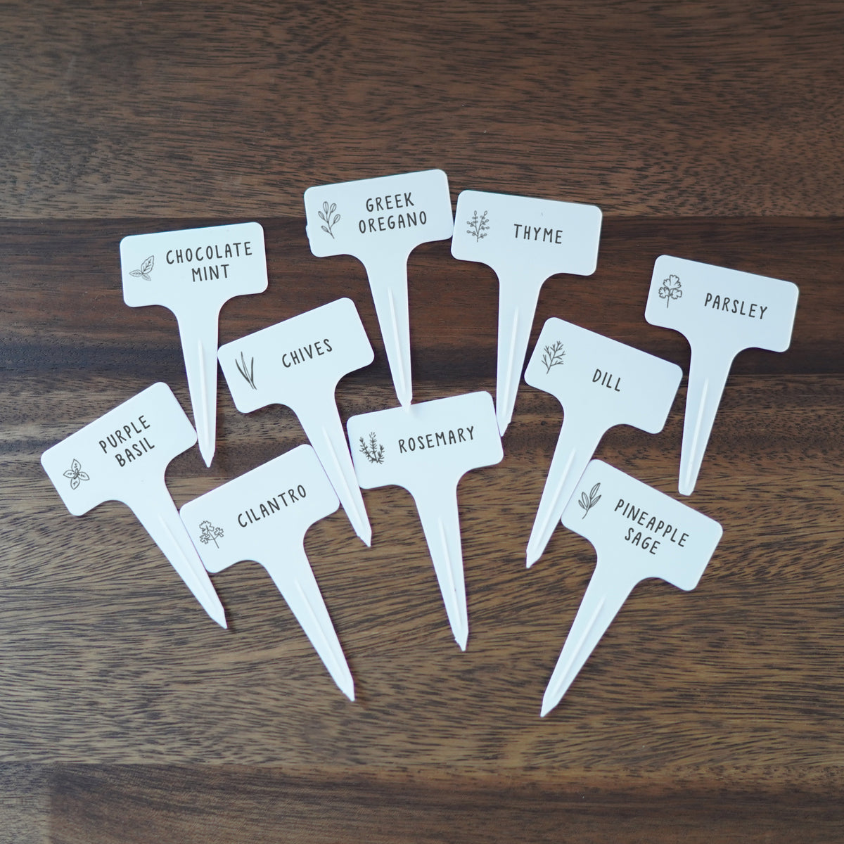 Custom Plastic Herb Labels, Garden Markers, FAM10051