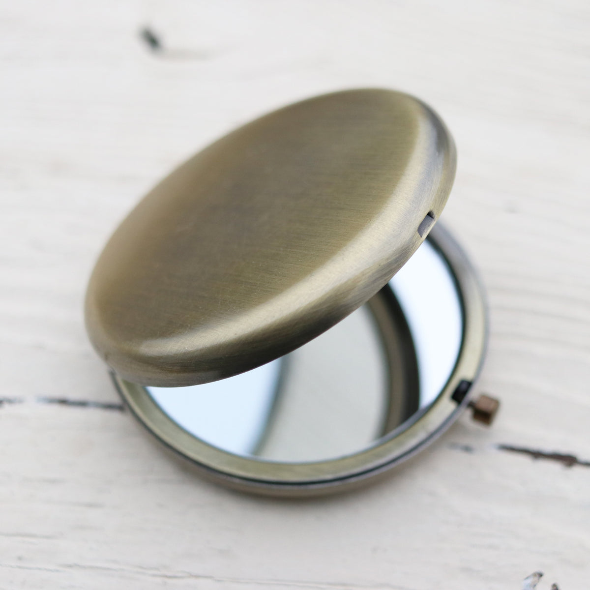 Personalized Pocket Mirror, Antiqued Copper, Custom Message, LGC10567