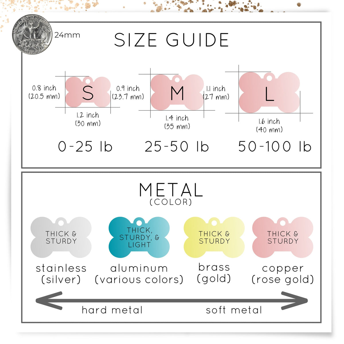 Engraved dog tag, personalized pet identification collar tag