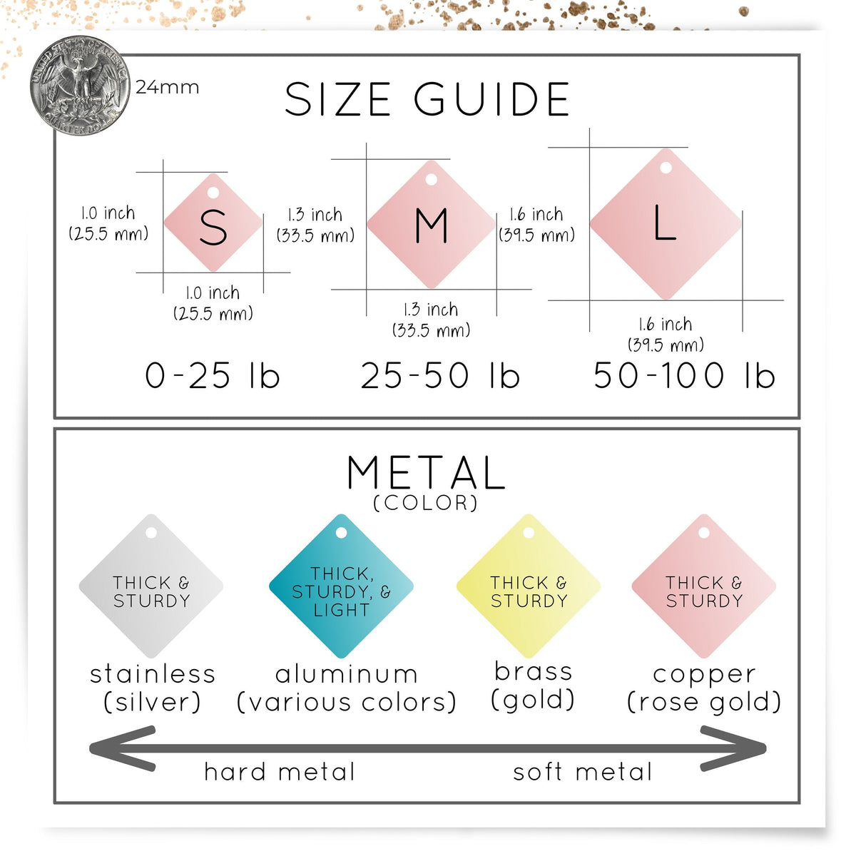 Engraved dog tag, personalized pet identification collar tag