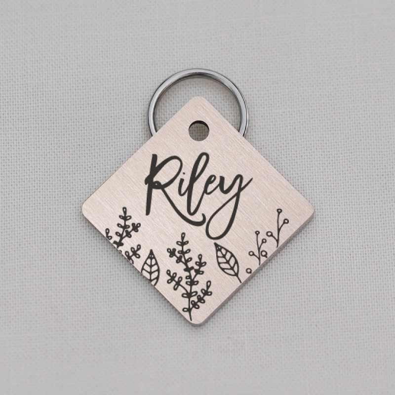 Diamond Pet ID Tag, Floral Series, LPT022