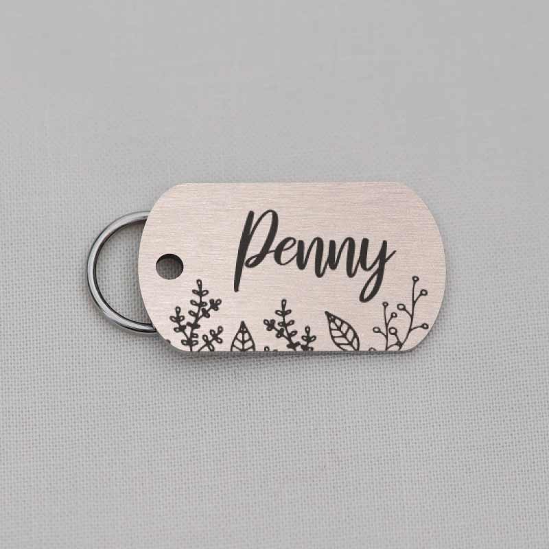 Engraved Military Pet ID Tag, Floral Series, LPT030