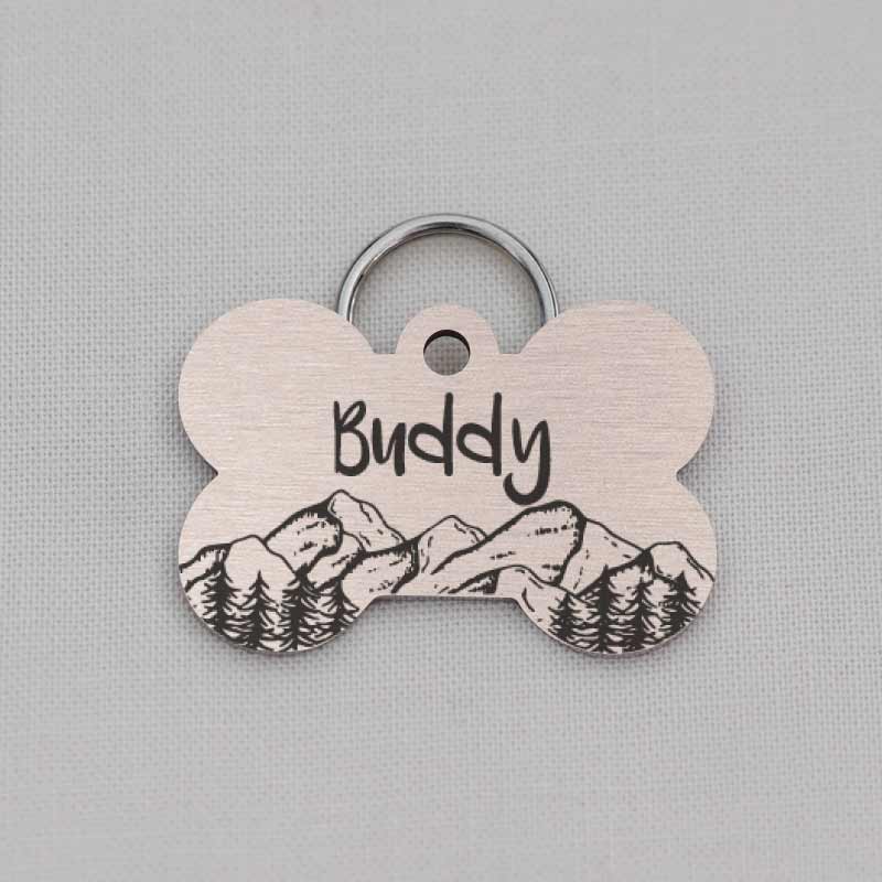 Bone Dog Tag, Pet ID Tag, Mountain Series, LPT037