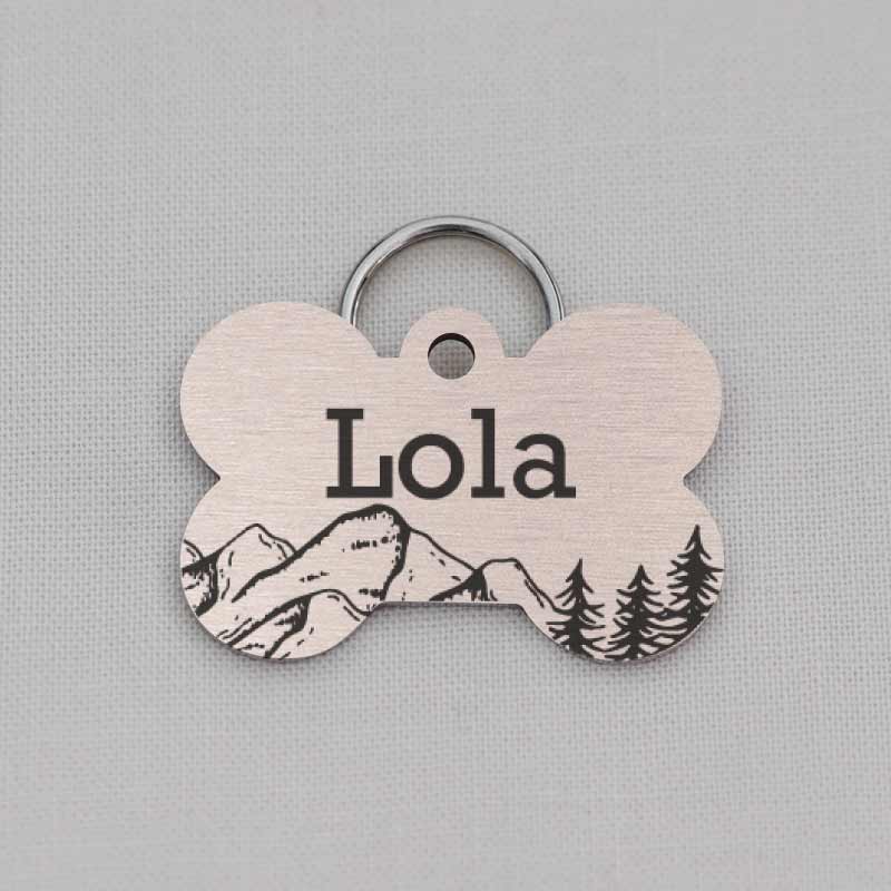 Bone Dog Tag, Pet ID Tag, Mountain Series, LPT037