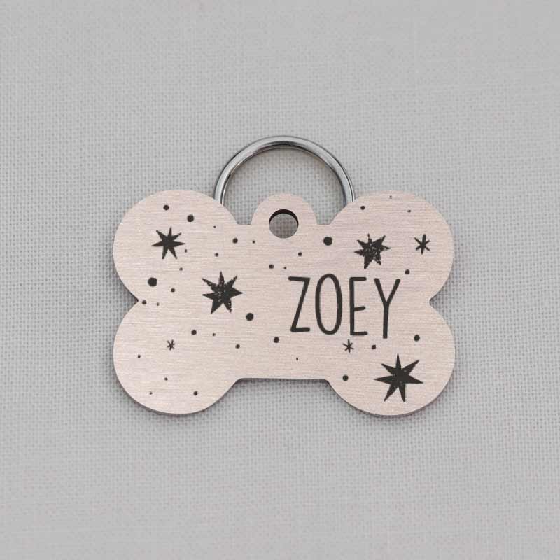 Bone Dog Tag, Pet ID Tag, Night Sky Series, LPT042