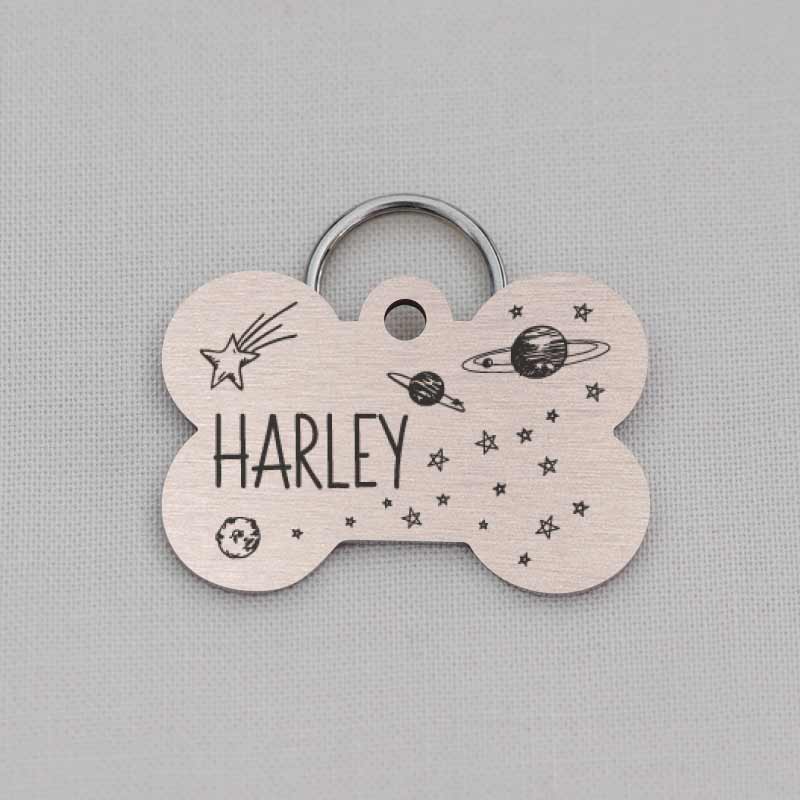 Bone Dog Tag, Pet ID Tag, Night Sky Series, LPT042