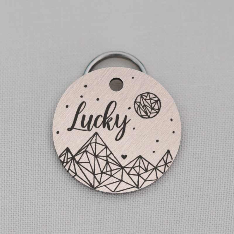 Custom Pet ID Tag, Round Dog Tag, Mountain Series, LPTC10220