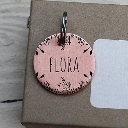 Floral Dog Tag, Custom Pet ID Tag, Floral Elements Series, LPTC10232