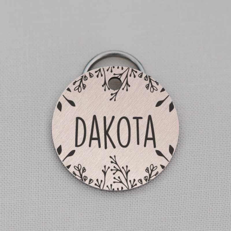 Floral Dog Tag, Custom Pet ID Tag, Floral Elements Series, LPTC10232
