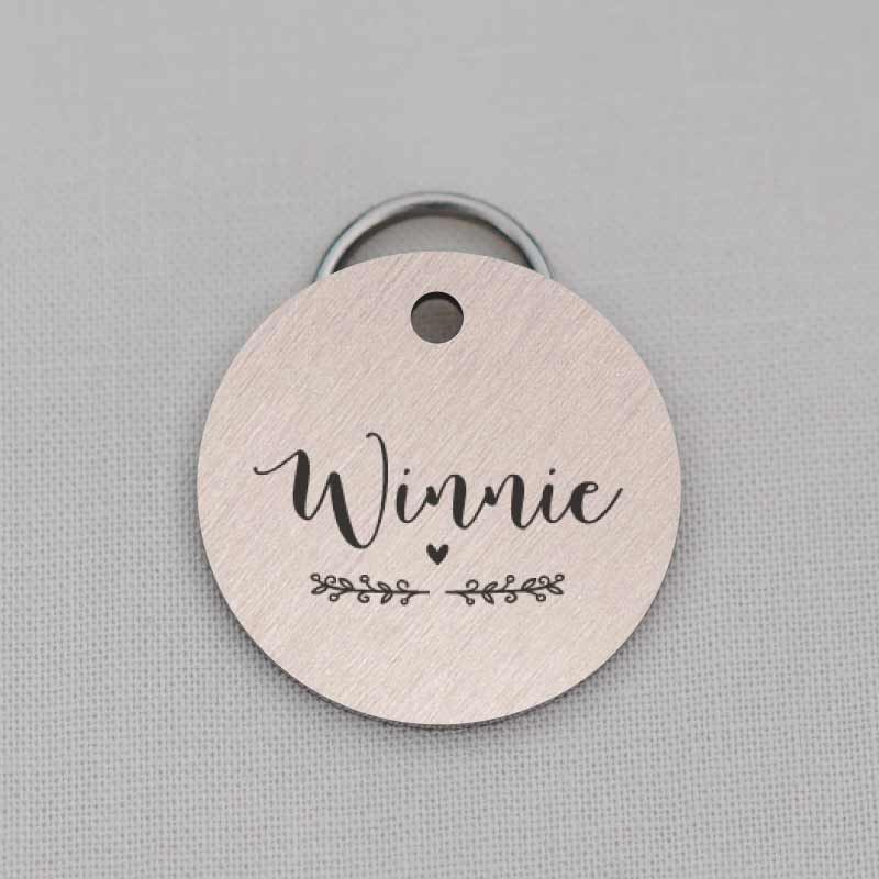 Round Dog Tag, Custom Pet ID Tag, Garland Series, LPTC10252