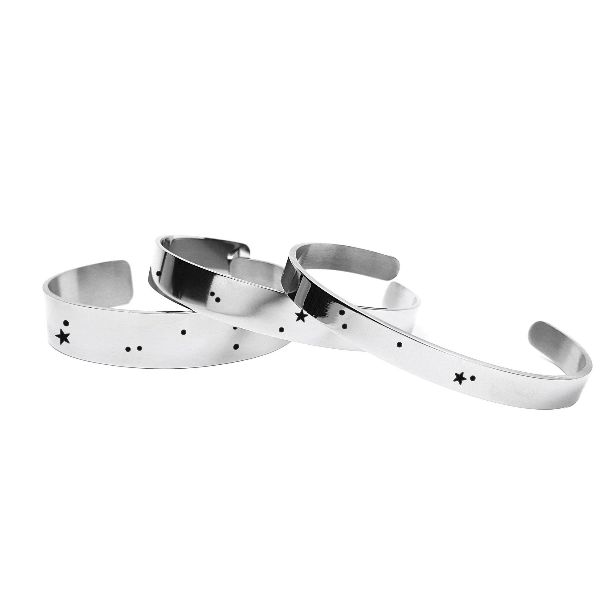 Laser Engraved Best Friend Gift, Personalized Cuff Bracelet, Celestial Libra Zodiac Constellation, Custom Jewelry for Her,  LXJC100172