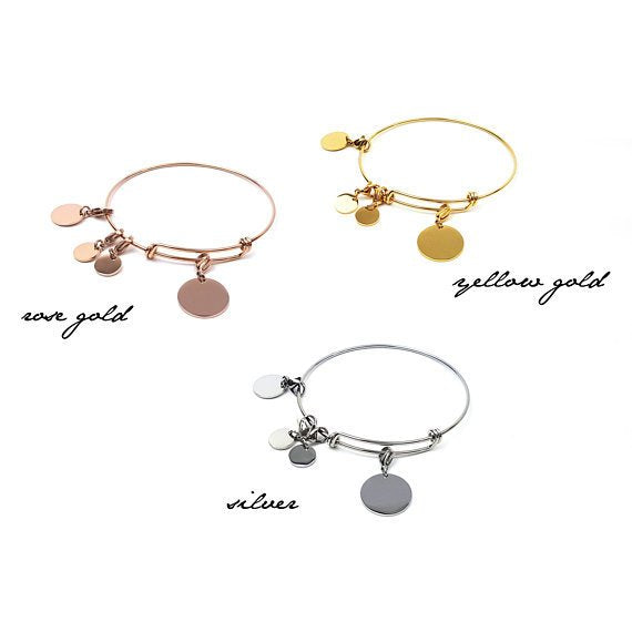 Laser Engraved Additional Medium Charm, Extra Charms, Personalized for Bracelet, Name, Custom Jewelry, Rose Gold, LXJC100188