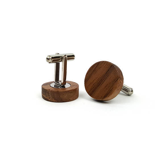 Laser Engraved Personalized Cufflinks, Heart Carving, Wood, Wedding Date, Custom Initials, Cuff links, Gift for Men, for Him, TBC10071