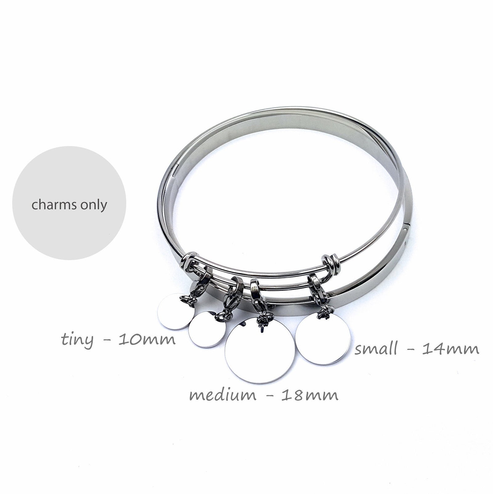 Laser Engraved Additional Tiny Charm, Extra Charms, Personalized for Bracelet, Bear Cubs, Custom Jewelry, Rose Gold, LXJC100186