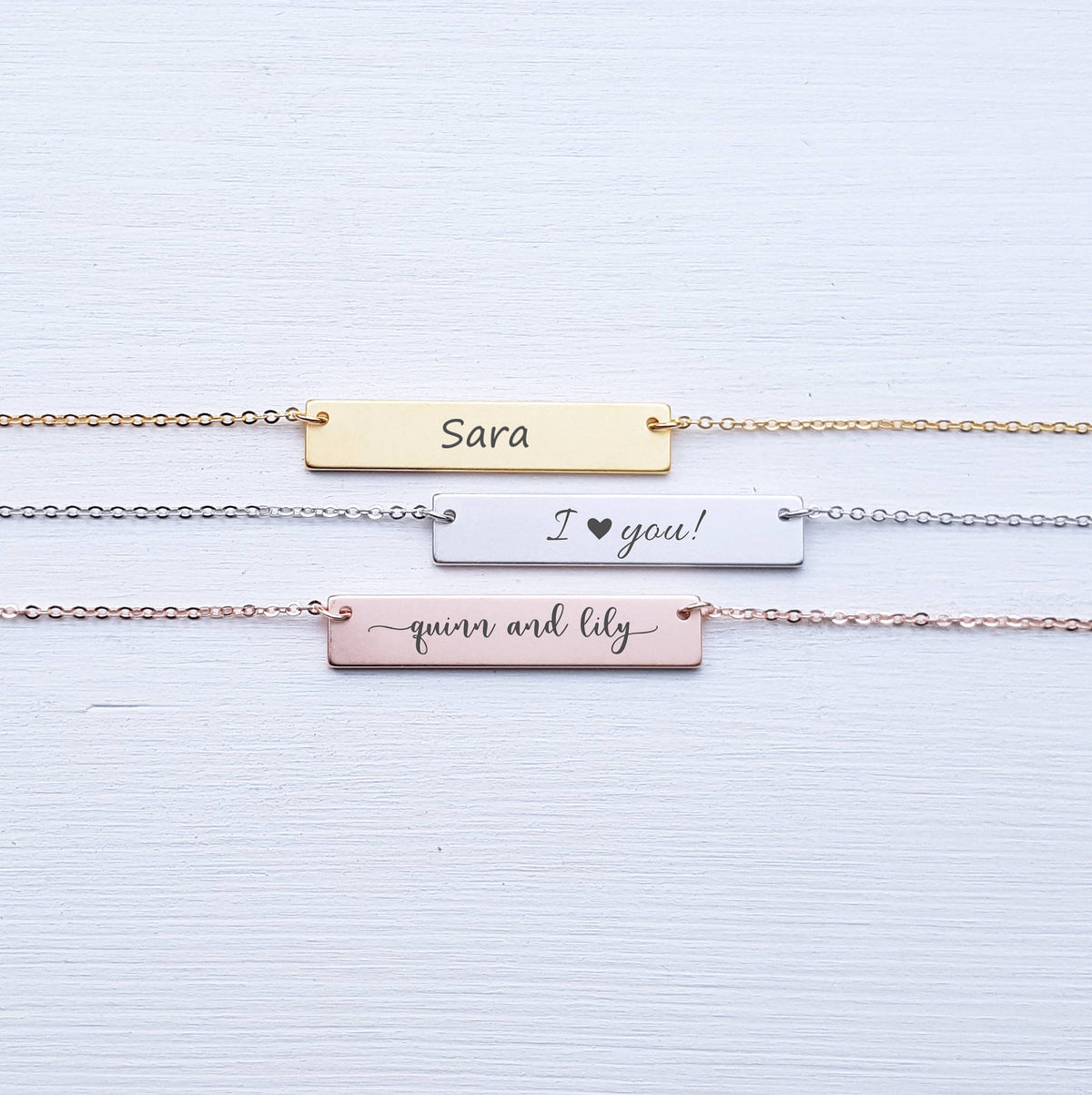 Name Necklace, Rose Gold, Sterling Silver, Initials, Personalized Jewelry, Girlfriend Gift, For Wife, For Mother, For Child, SEGC10007