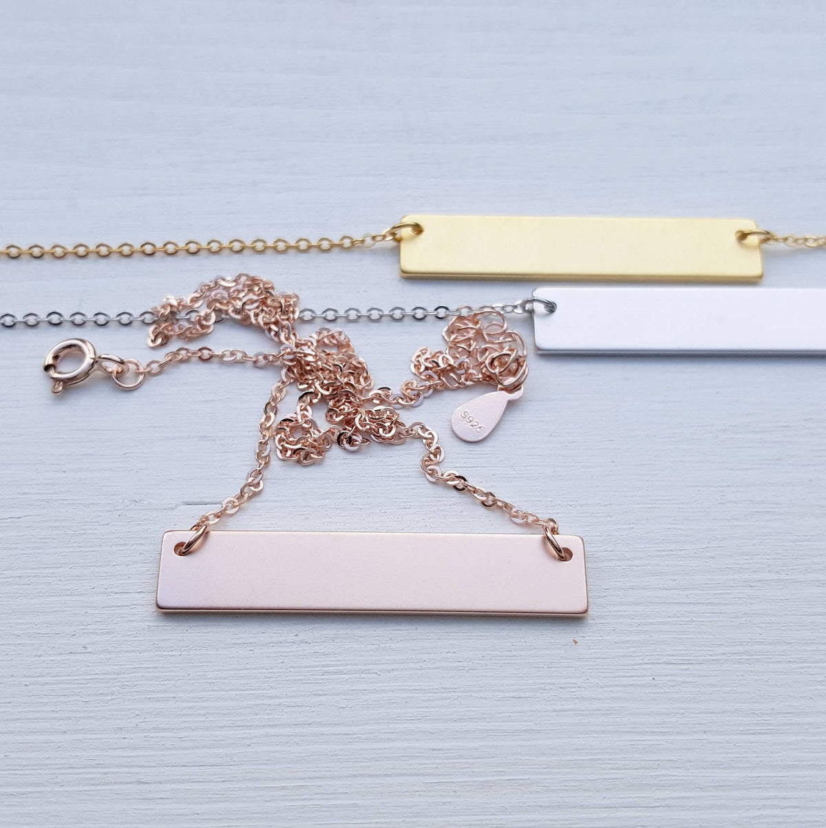 Name Necklace, Rose Gold, Sterling Silver, Initials, Personalized Jewelry, Girlfriend Gift, For Wife, For Mother, For Child, SEGC10007