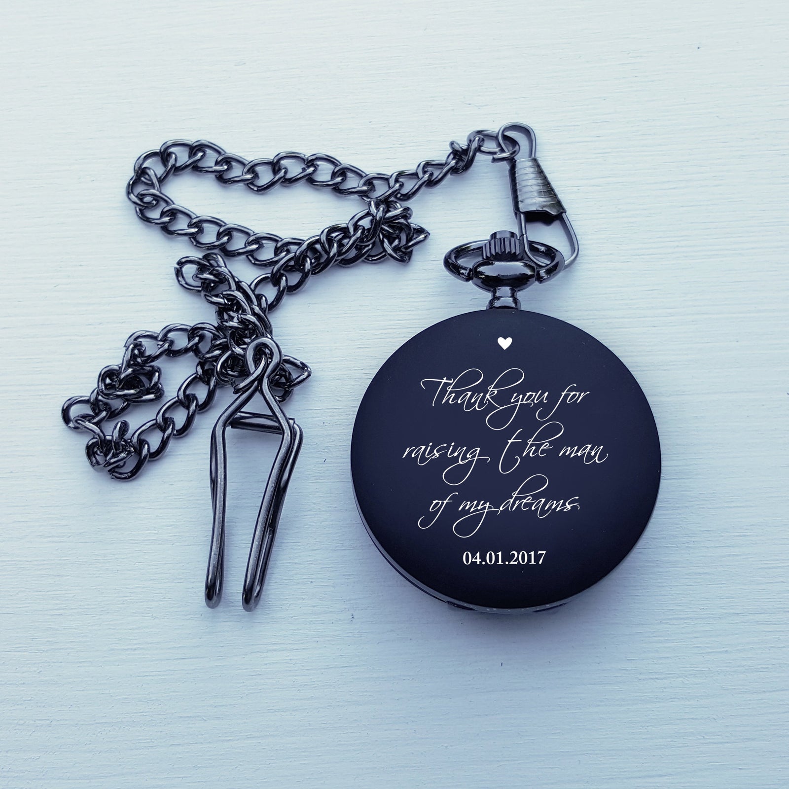 Personalized Pocket Watch Custom Engraved Metal Father in Law Gift Father of Bride Gift Father of the Groom Gift for Him Thank You Gift