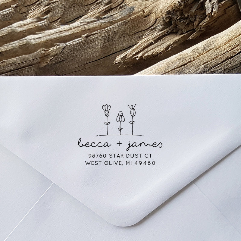 Return Address Stamp, Cute Wedding Gift, Home Owner Gift, Personalized Wedding Invitation, Pre Inked, Self Inking, LGC10472 