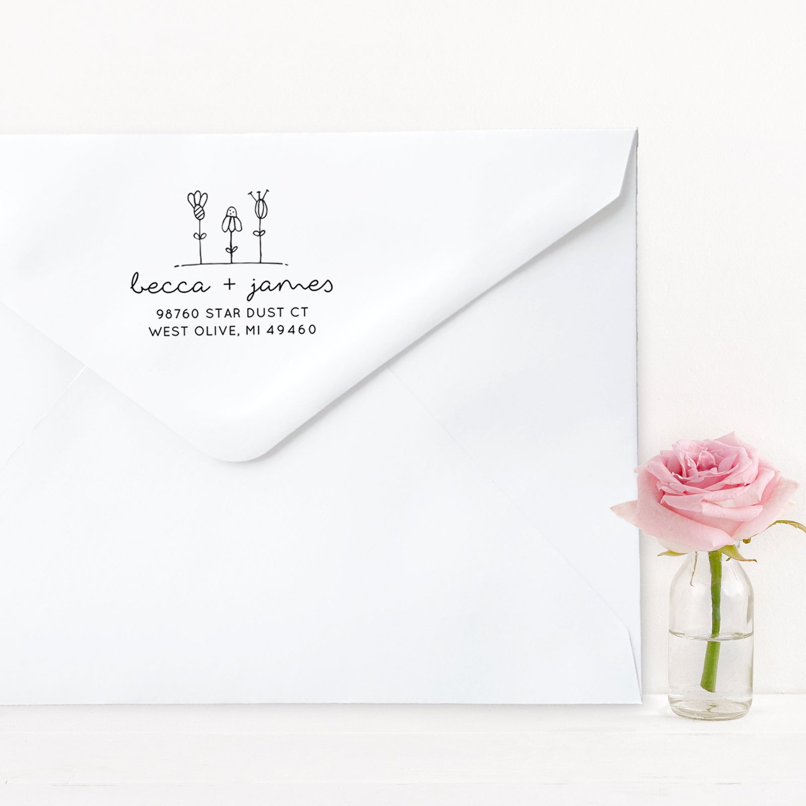 Return Address Stamp, Cute Wedding Gift, Home Owner Gift, Personalized Wedding Invitation, Pre Inked, Self Inking, LGC10472 