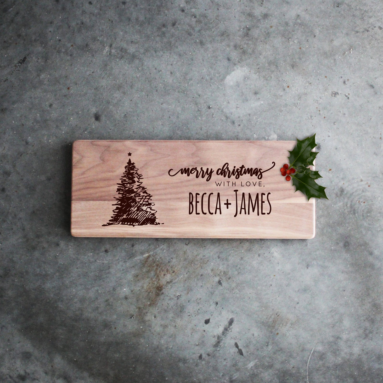 Laser Engraved Custom Cutting Board, Christmas Gift for Cook,  Charcuterie Server, First Holiday Season as Couple, LGC10474