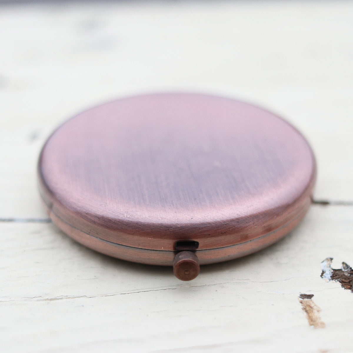 Personalized Pocket Mirror, Antiqued Copper Metal Compact, Magnified, Bridesmaid Gift, Wedding Keepsake, LGC10486