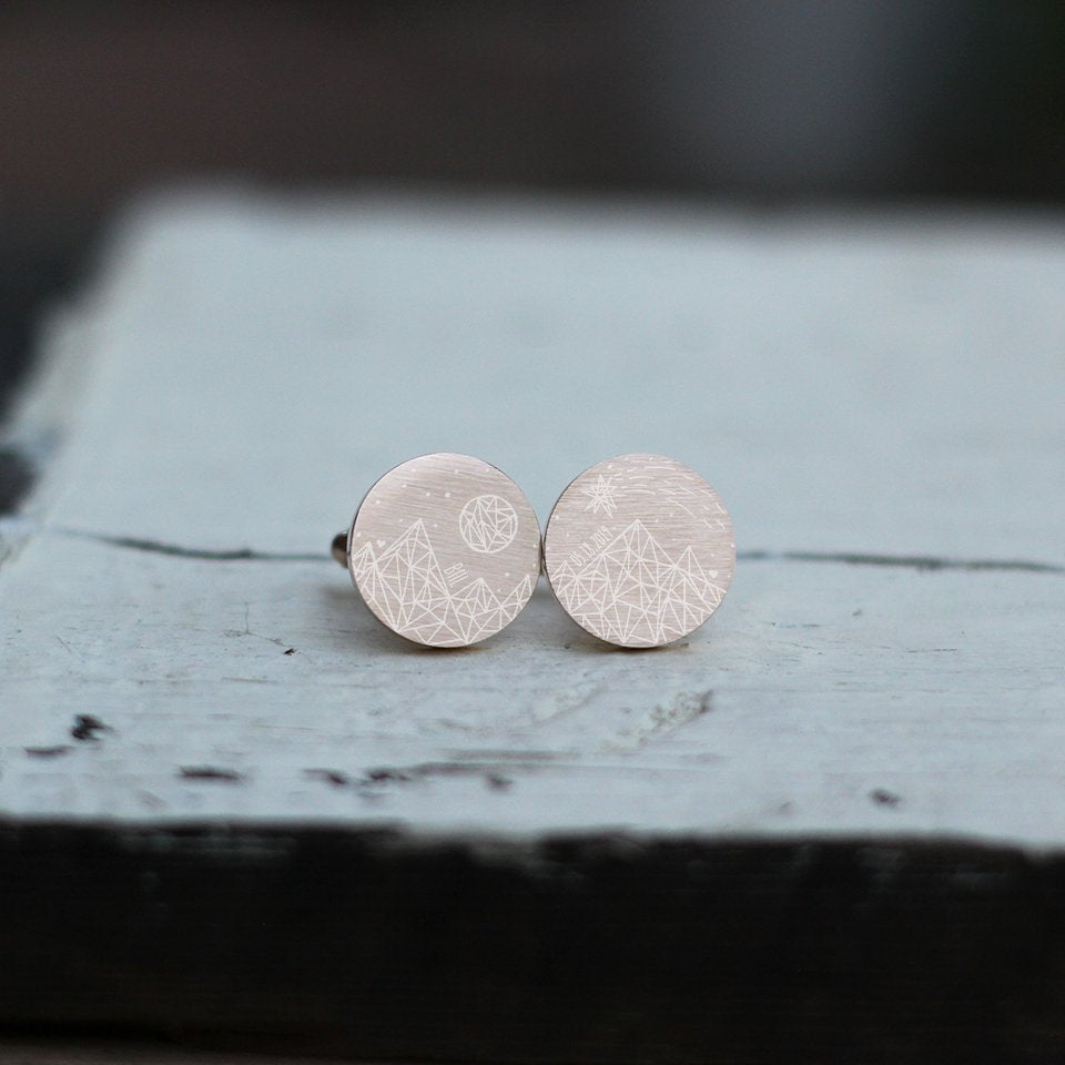 Mens Personalized Cufflinks, Laser Engraved Custom Cuff links, 18K Rose Gold Plated, Custom Message, LGC10566