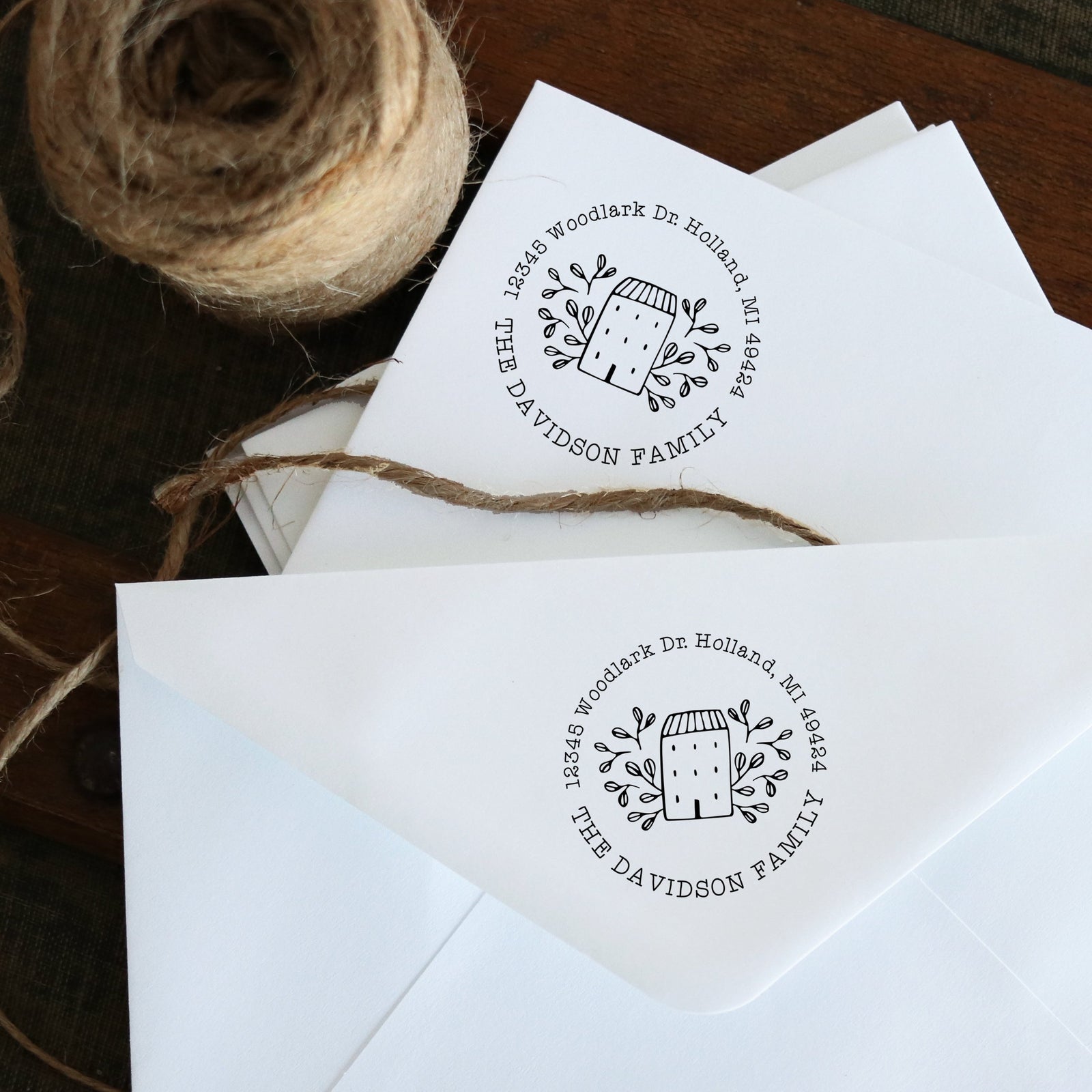 Cute Hand-drawn House Return Address Stamp, New Home Owner Gift, Personalized Wedding Invitation, Pre Inked, Self Inking, LGC10494