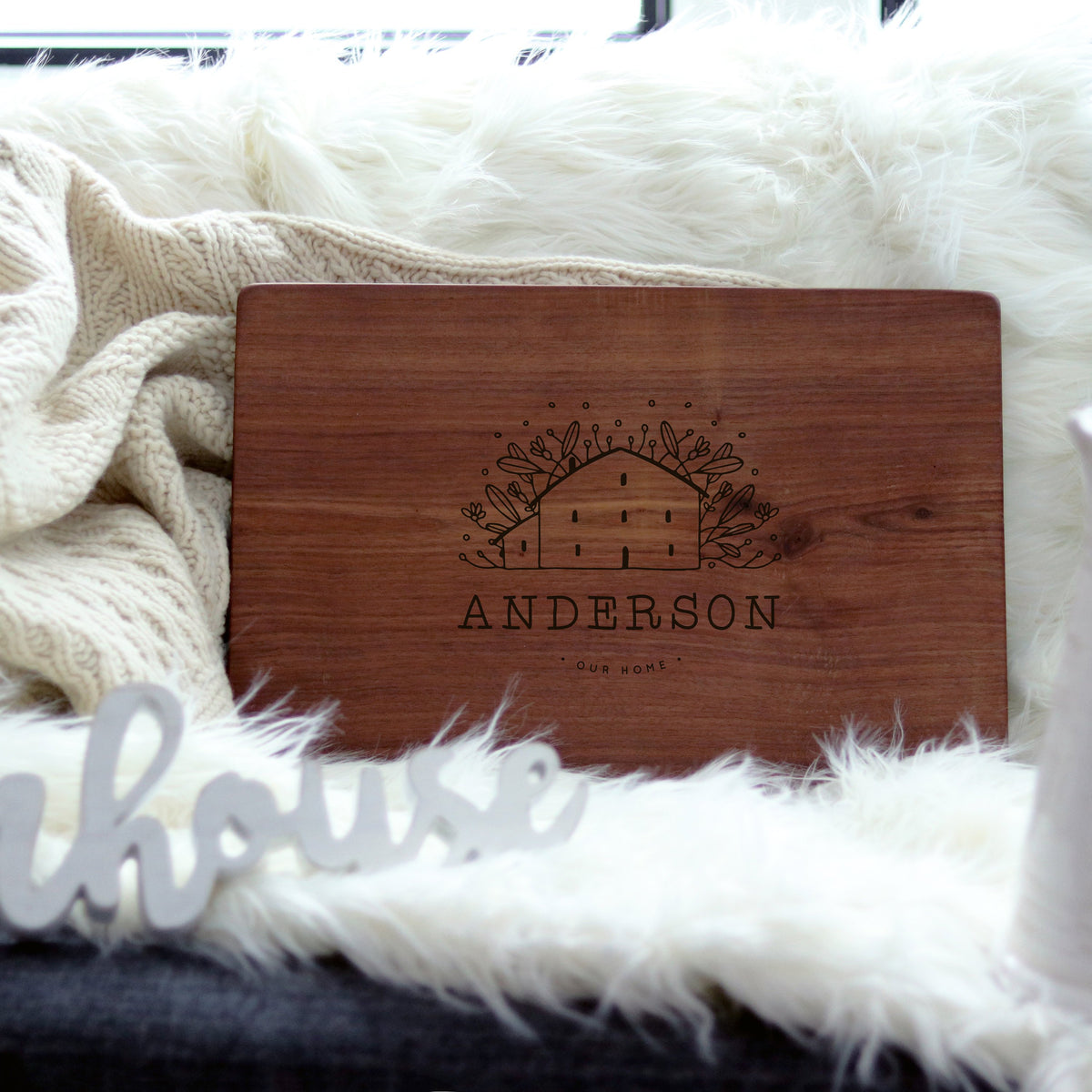 Laser Engraved Cute Cutting Board, Personalized Name, Handmade Wedding Gift for Couple, Artisan Present for Him or Her, For Chefs, LGC10502