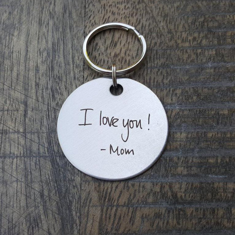 Laser Engraved Personalized Keychain, Stainless Steel, Custom Gift for Him or Her, Handwritten Key Chain, Actual Handwriting, LGC10133