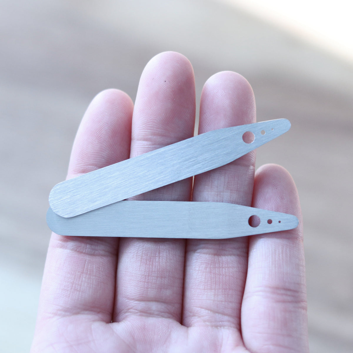 Laser Engraved Collar Stays for Husband, Custom Brushed Stainless Steel, Gift from Bride, LGC10490