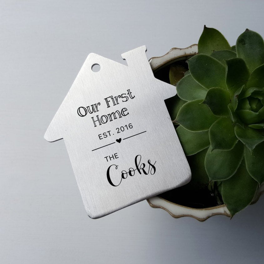 Laser Engraved Personalized Christmas Ornament, Couples First Home, New House, House-shaped, Custom Gift, LGC10178