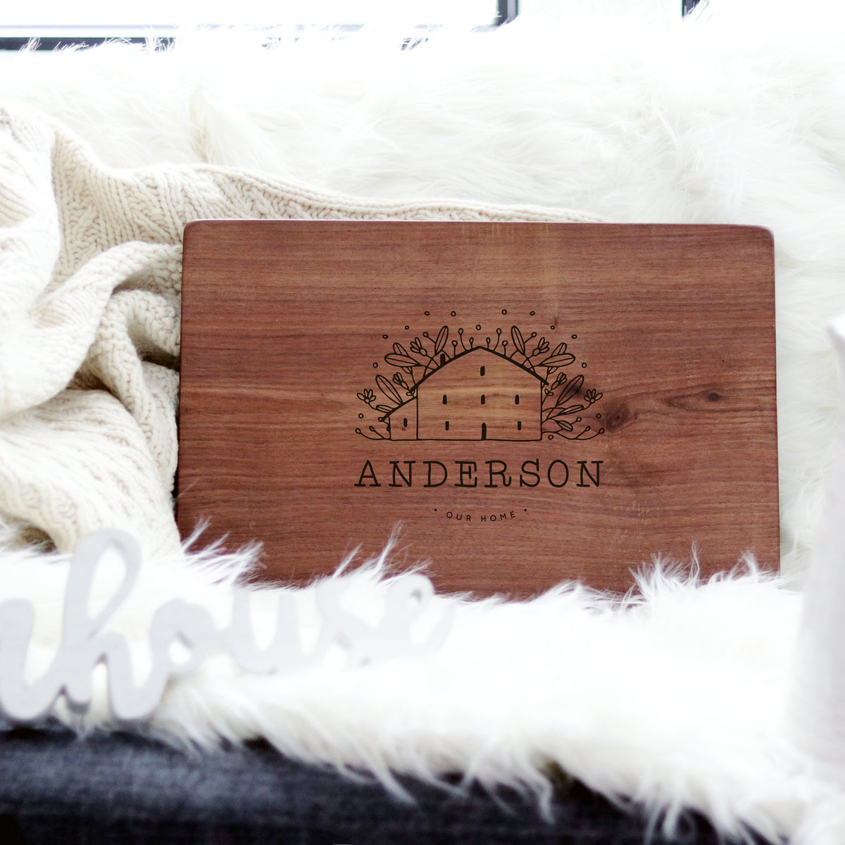 Laser Engraved Cute Cutting Board, Personalized Name, Handmade Wedding Gift for Couple, Artisan Present for Him or Her, For Chefs, LGC10502