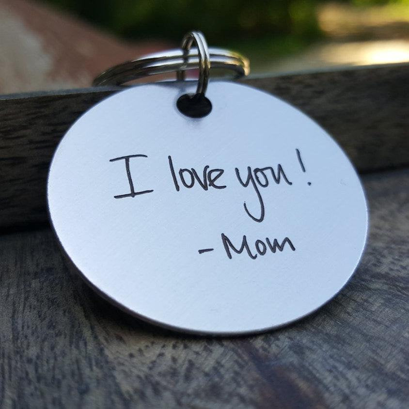 Laser Engraved Personalized Keychain, Stainless Steel, Custom Gift for Him or Her, Handwritten Key Chain, Actual Handwriting, LGC10133