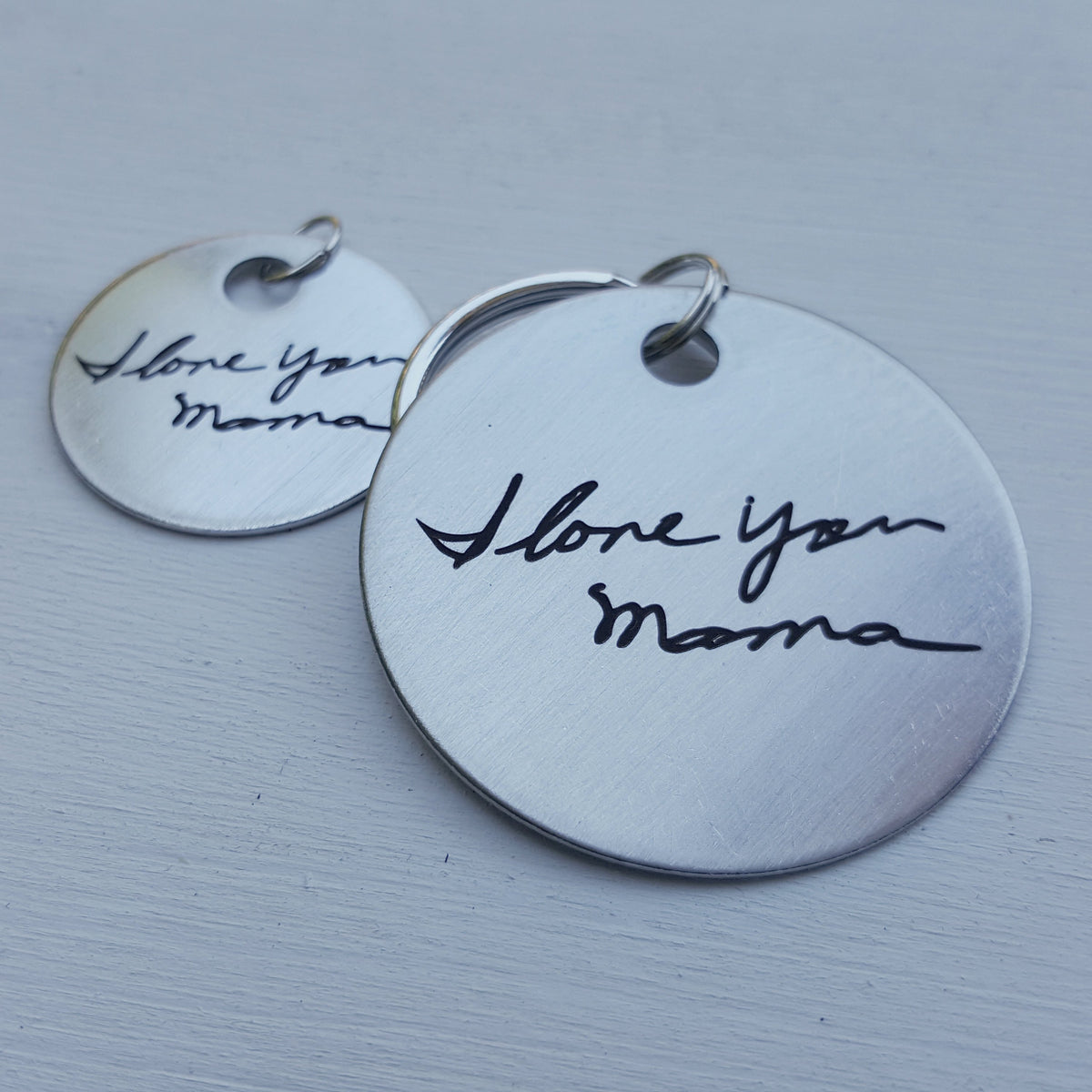 Laser Engraved Personalized Keychain, Stainless Steel, Custom Gift for Him or Her, Handwritten Key Chain, Actual Handwriting, LGC10133