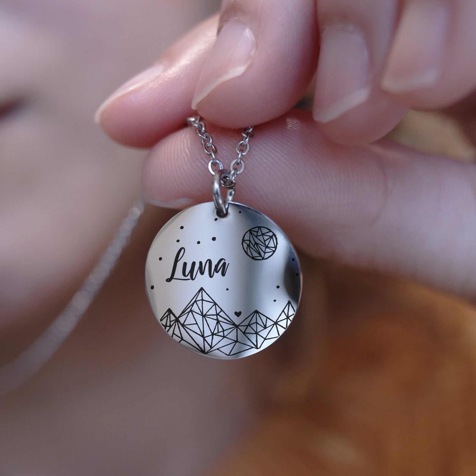 Laser Engraved Personalized Necklace, For Adventurers and Travelers, Gift for Wife or Girlfriend, Pendant for Women, LPTC100228